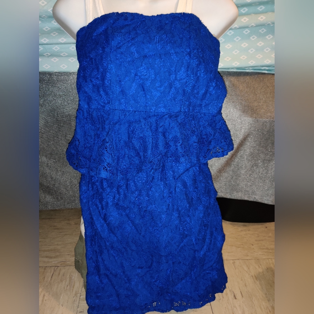 DELiA*s Blue Lace Strapless Dress